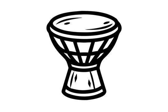 darbuka percussion instrument silhouette illustration for middle eastern music rhythm and cultural design