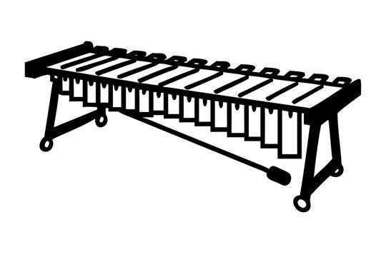 marimba percussion instrument silhouette illustration for music band orchestra and rhythm design