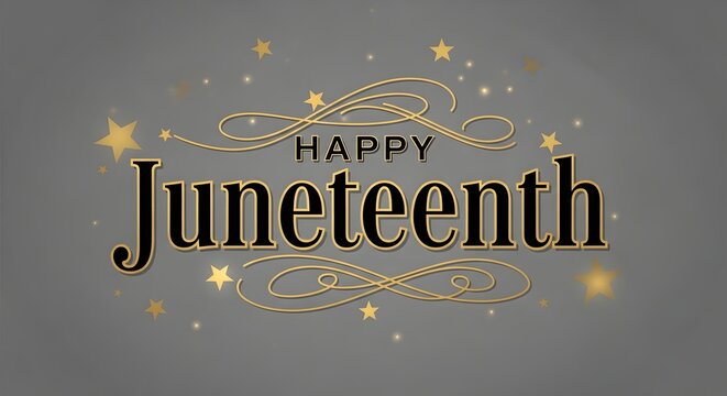 Juneteenth Celebration Greeting with Gold Stars