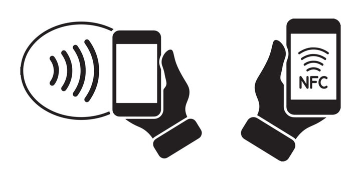 Mobile phone NFC and wireless connectivity icons
