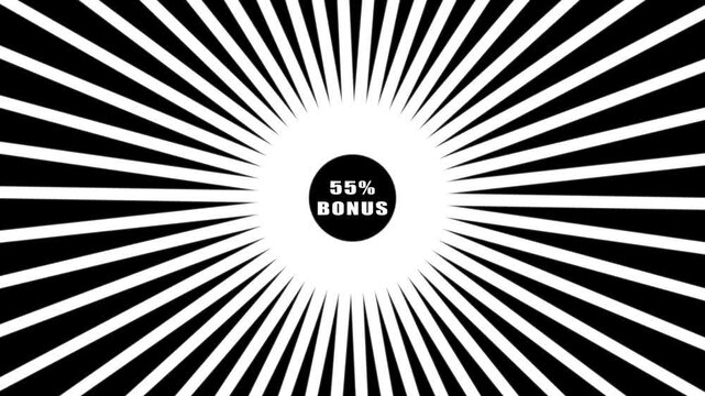 BONUS Comic retro background. Sunburst, radial, sunlight, 55%,BONUS ,circus, stripe background rotation Fantastic tunnel, .Abstract tunnel .Wallpaper with black and white shapes..