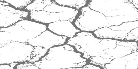 Obraz premium Abstract black and white cracked earth texture background, grunge distressed pattern of dry parched soil overlay