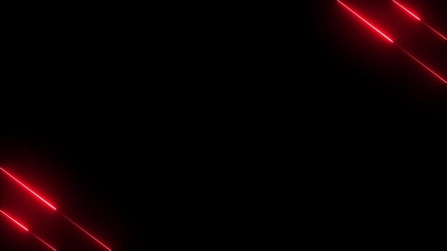 Neon glowing red line Seamless animation on black background Abstract neon red rays and glowing lines animated with 4k video...