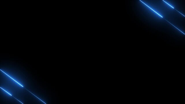 Neon glowing blue line Seamless animation on black background Abstract neon red rays and glowing lines animated with 4k video...
