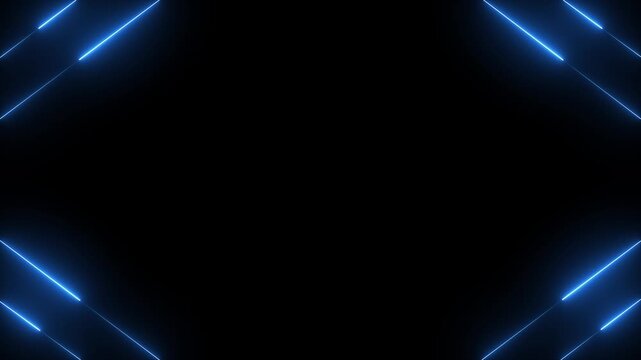 Neon glowing blue line Seamless animation on black background Abstract neon red rays and glowing lines animated with 4k video...