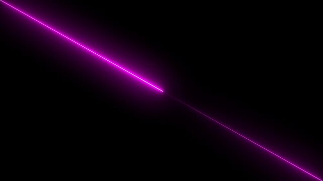 St Straight purple neon line icon animation. Glowing neon red color line icon animation on , Fist speed Horizontal neon line animation moving from right to left on black screen.4k motion video.