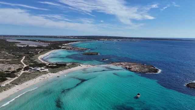 Sailing through the Mediterranean off the coast of Formentera