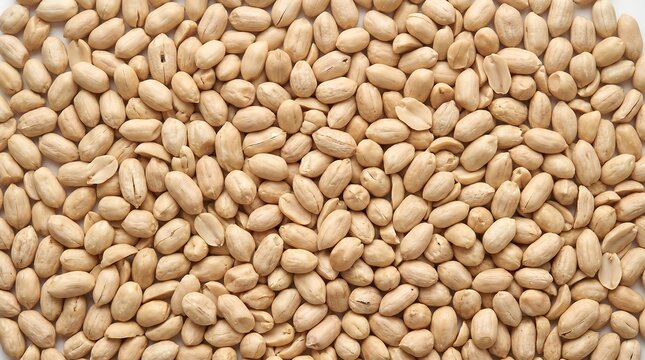 Raw Peeled Peanuts Full Frame Background Top View Healthy Natural Food Texture