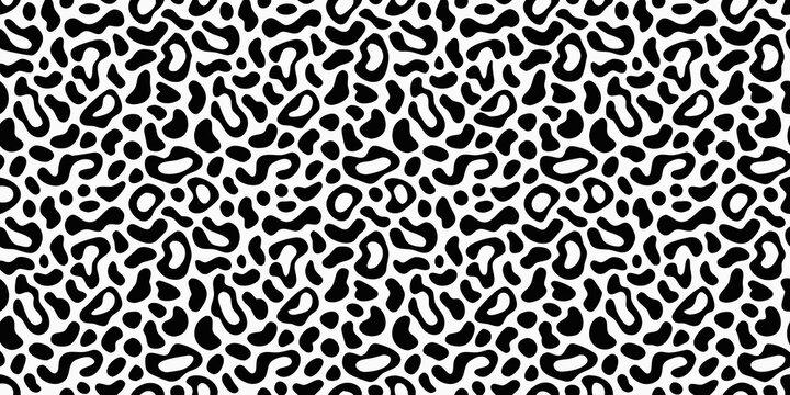 leopard print pattern in black and white on white background animal skin