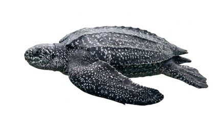 Fototapeta premium Leatherback Sea Turtle (Dermochelys coriacea) Swimming, Isolated on White Background