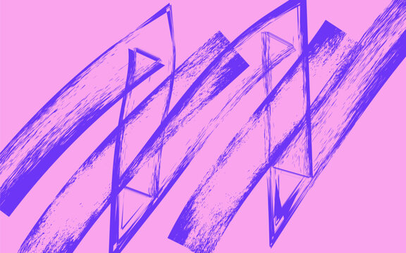 Abstract Sharp Purple Geometric Lines on Pastel Pink Header Layout