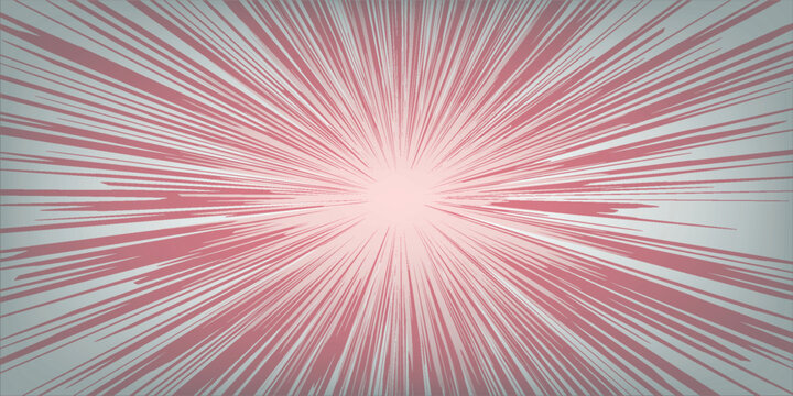 A dynamic and high-energy comic book style background featuring a dramatic zoom line burst.