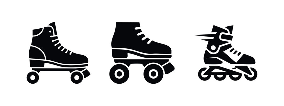 Roller Skate Icons: Classic, Quad, and Inline