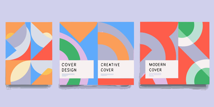 brochure covers with colorful geometric patterns cover design pattern modern creative annual
