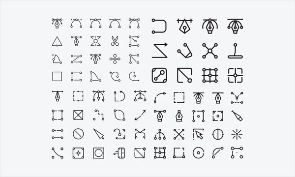 Icon set for gadgets that allow line editing (not outlined) vector illustration