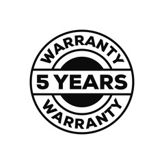 Obraz premium Five Year Warranty Certification Stamp for Consumer Product and Appliance Packaging Guaranteeing Long Term Quality and Manufacturer Support 