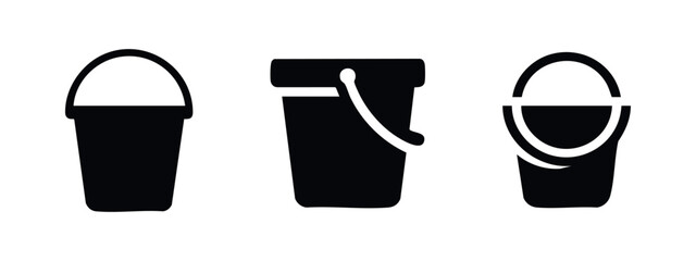 Three bucket icons: traditional, modern, and stylized © Lili