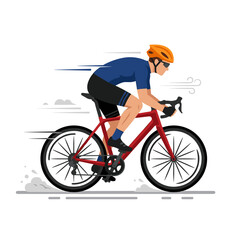 Naklejka premium Cyclist in motion on a red racing bicycle