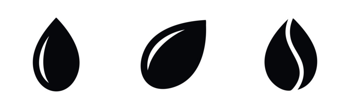 Seed icon set. Grain, plant, and agriculture symbols for growth and harvest.