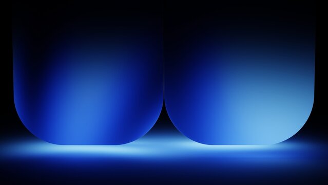 Gradient geometric background with paired domes and reflected glow