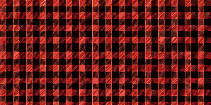 red and black gingham check pattern plaid fabric textile design square grid