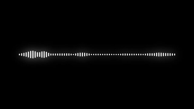 Animation video white abstract audio sound visualizer Audio spectrum, music equalizer alpha channel, Audio waveform spectrum animation on a transparent black background with 4K loop