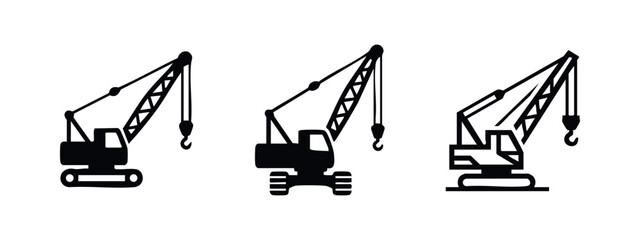 Crane icons in different styles © Lili