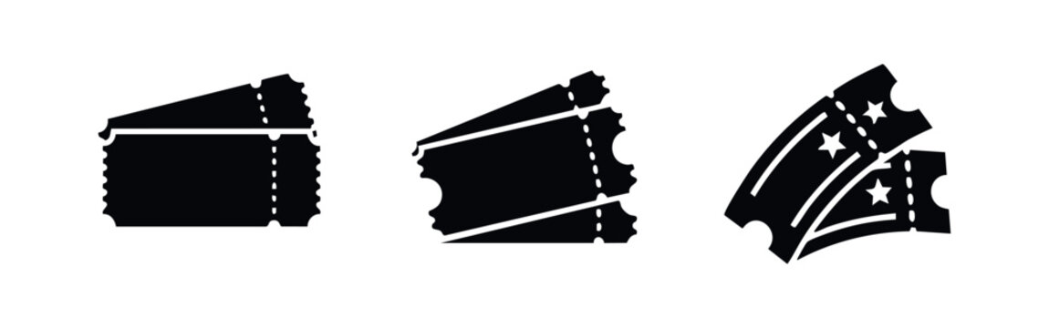 Ticket icons with perforation and star details