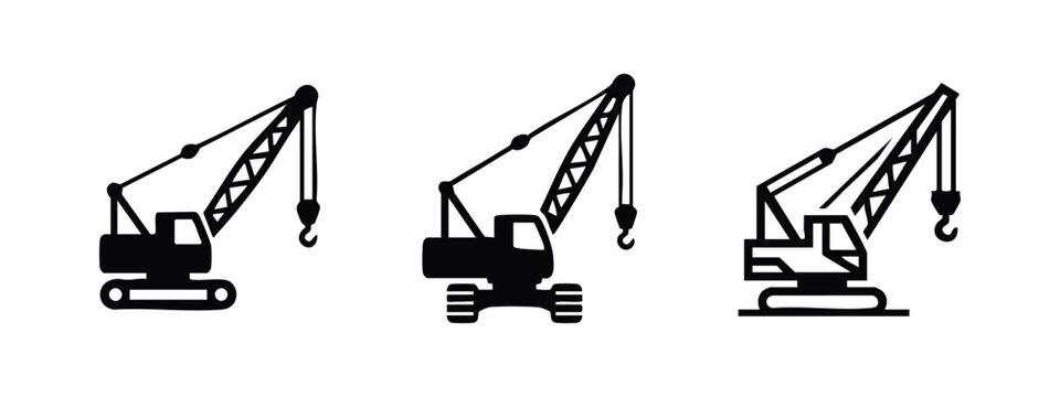 Crane icons in different styles