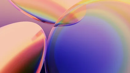 Fototapete Kunst Iridescent glass plates with dispersion effect on a gradient background  © Photocreo Bednarek