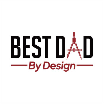 Best Architect Dad typography logo vector featuring architectural elements, drafting tools, and bold lettering, perfect for Father's Day, gifts, t-shirts, stickers, and appreciation designs, isolated 