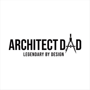 Best Architect Dad typography logo vector featuring architectural elements, drafting tools, and bold lettering, perfect for Father's Day, gifts, t-shirts, stickers, and appreciation designs, isolated 