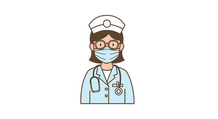 Fototapeta premium Female Nurse Wearing Medical Face Mask.