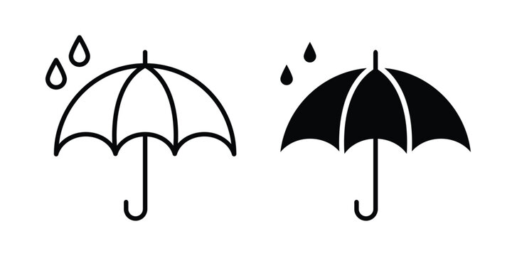Umbrella with rain drop icon and symbol series vector illustration