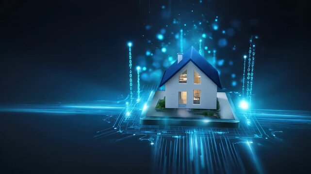 Intelligent home automation system, advanced digital living technology, futuristic residential property, connected housing network, modern smart environment