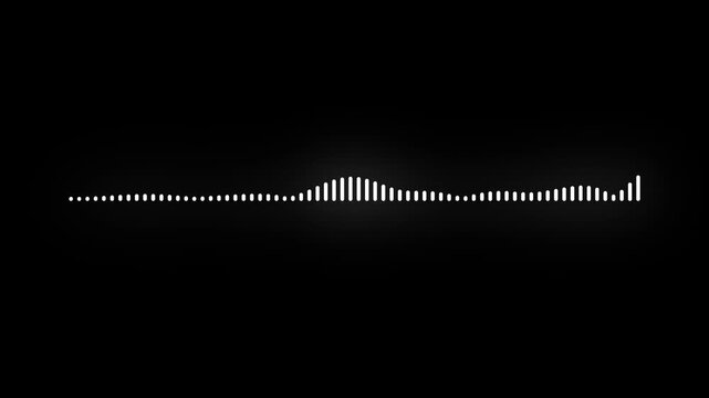 Abstract music sound wave or audio waveform isolated on a transparent black background, Audio waves loop Animation, Dynamic equalizer visual effect, simple Music equaliser. 4k animation