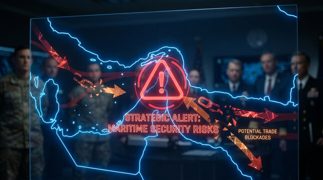 Strategic alert for maritime security risks and potential trade blockades