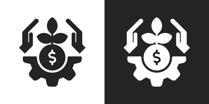 Bootstrapping Icon In Black And White Glyph Style