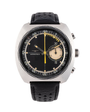 Longines hand-wound chronograph, Nonius model, reference 8225-2, steel case with black dial. Milan, Italy, March 13, 2026