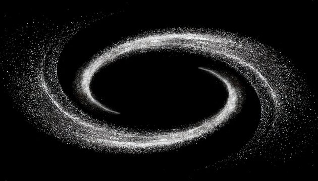 Silver Glitter Circle Isolated On Transparent Background Silver Particles Ring Overlay Silver Glitter Comet Trail In A Circular Swirl Shimmering Ring Of Sparkly Particles Empty Space In The Center