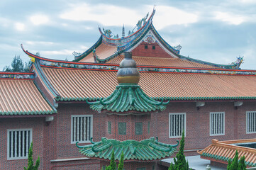 Obraz premium Historic buildings at the A-ma cultural village and buddhist temple Macau
