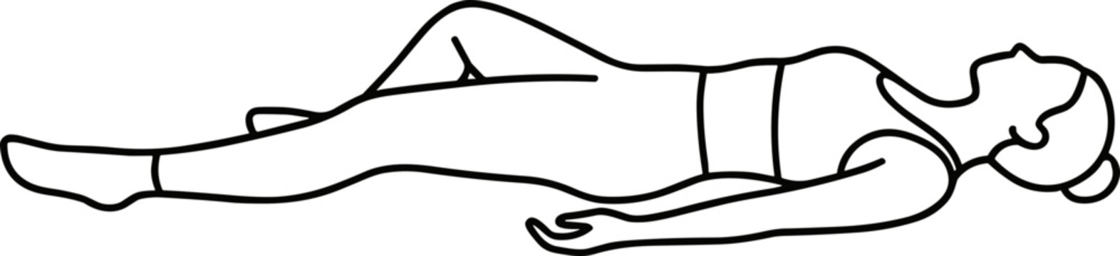 Minimalist Line Art Yoga Pose: Savasana or Corpse Pose