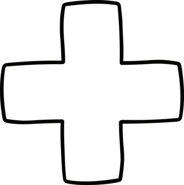 Hand Drawn Plus Sign Icon