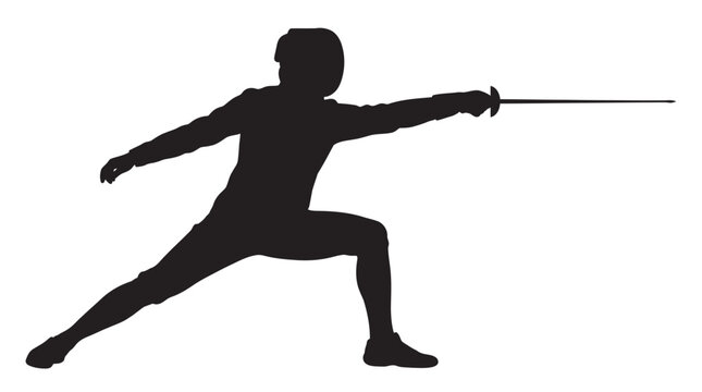 fencer silhouette saber weapon athlete sports action