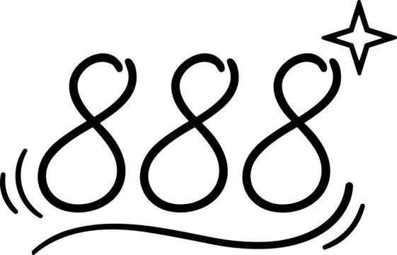 Lucky Number 888 with Sparkle - Concept of Fortune and Success