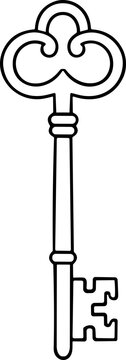 Vintage Skeleton Key Outline