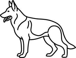 Fototapeta premium German Shepherd Dog Outline Illustration - Clean Line Art