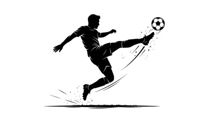 Fototapeta premium Athlete kicking soccer ball in action