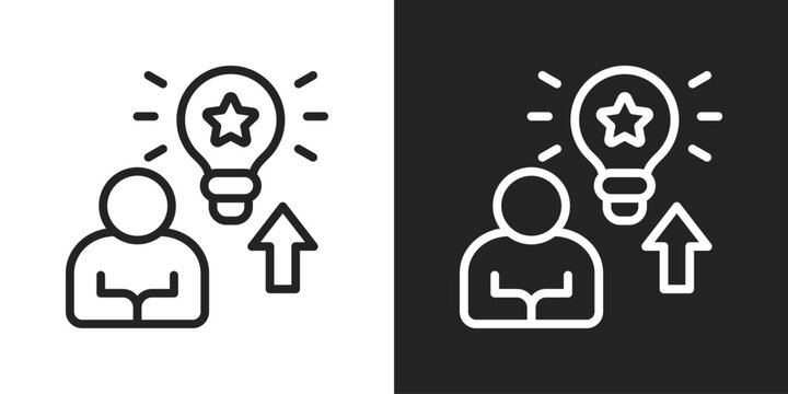 Aptitude Icon In Black And White Line Style