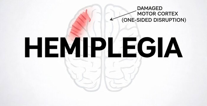 Hemiplegia Brain Damage Medical Condition Illustration.
